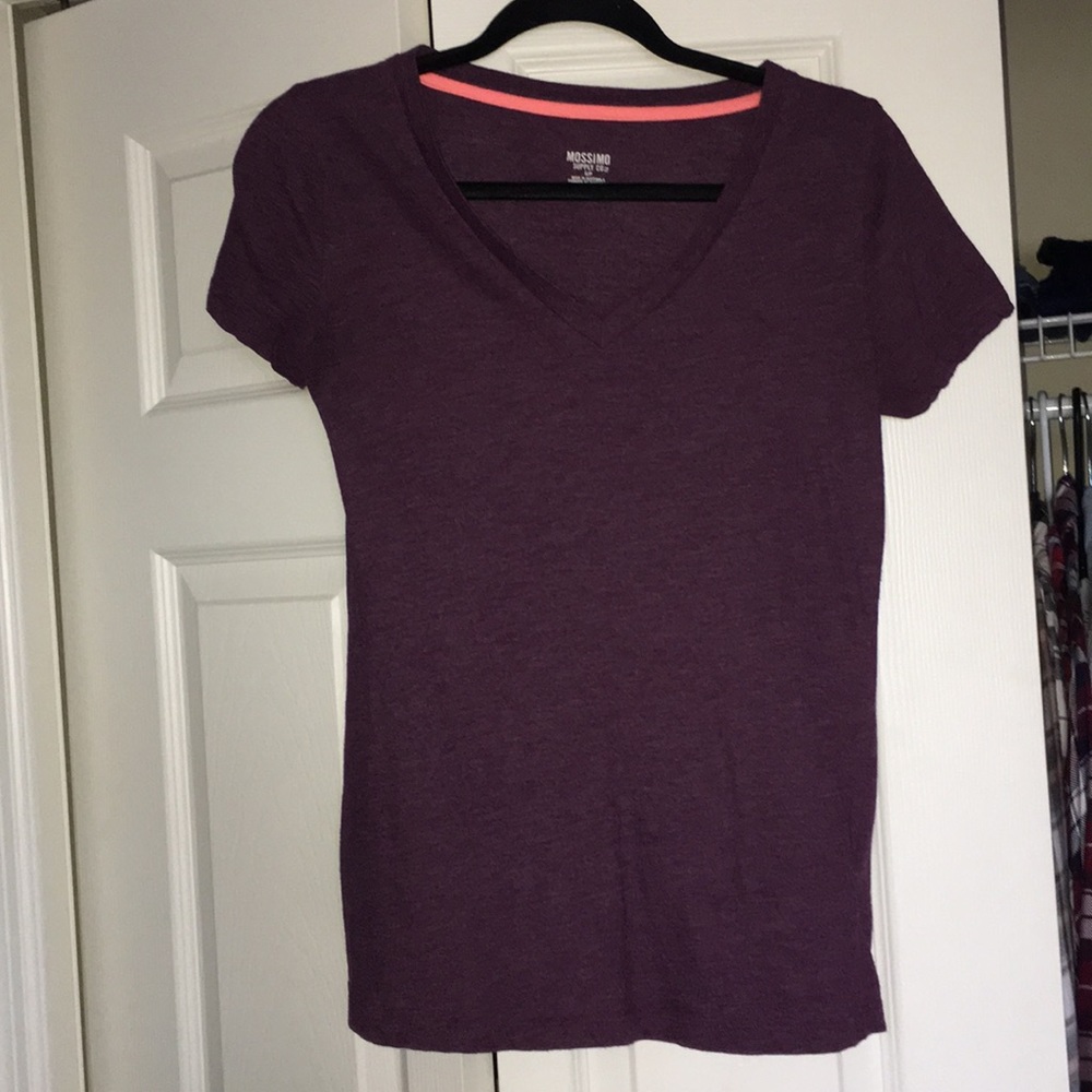 Purple V-neck T-shirt